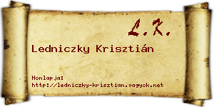 Ledniczky Krisztián névjegykártya